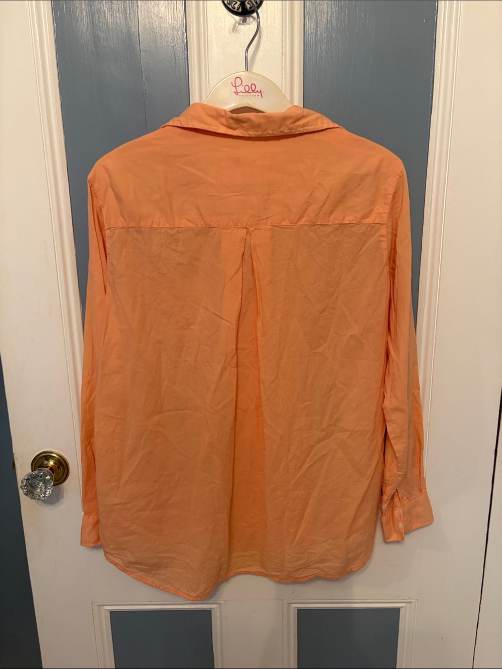 Grayson The Hero Button-Up Tissue-Cotton Button Down Shirt in Cantaloupe - Picture 6 of 9